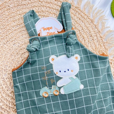  Jardineira Nózinho - Ursinho UM, DOIS, TRÊS - Verde